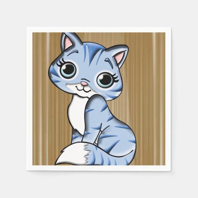 Cute Kitten Cat Paper Napkins (Front)