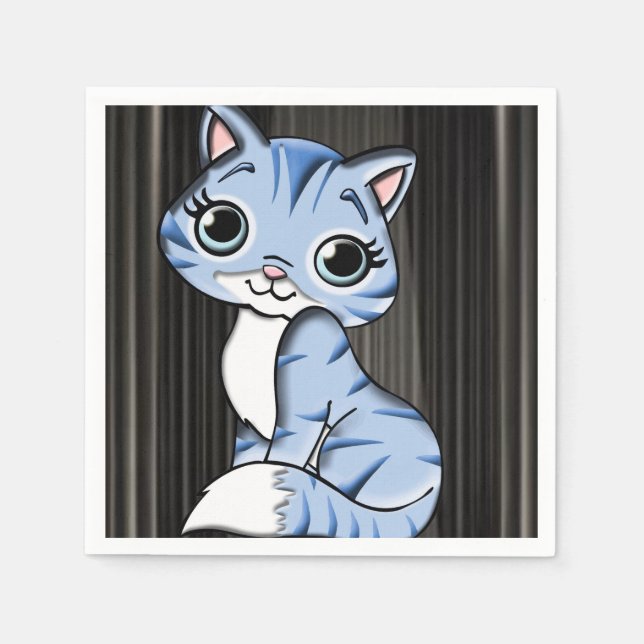 Cute Kitten Cat Paper Napkins (Front)