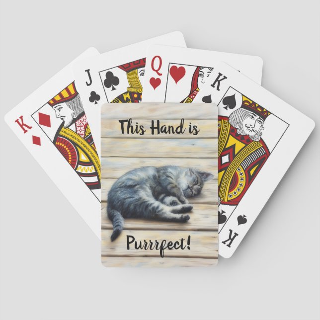 Cute Kitten Cat Pun Funny Playing Cards (Back)