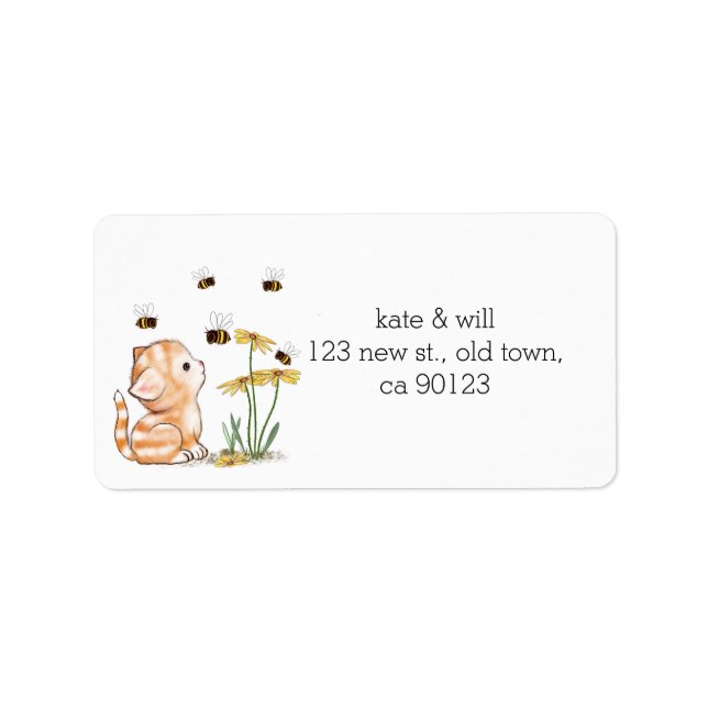 Cute Kitten Cat Return Address Labels (Front)