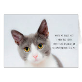 Cute Kitten Cat Romantic Love Birthday Card (Front Horizontal)
