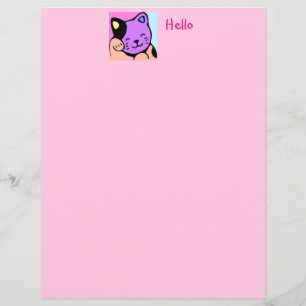 Cute Kitten Children's Stationery for Girls