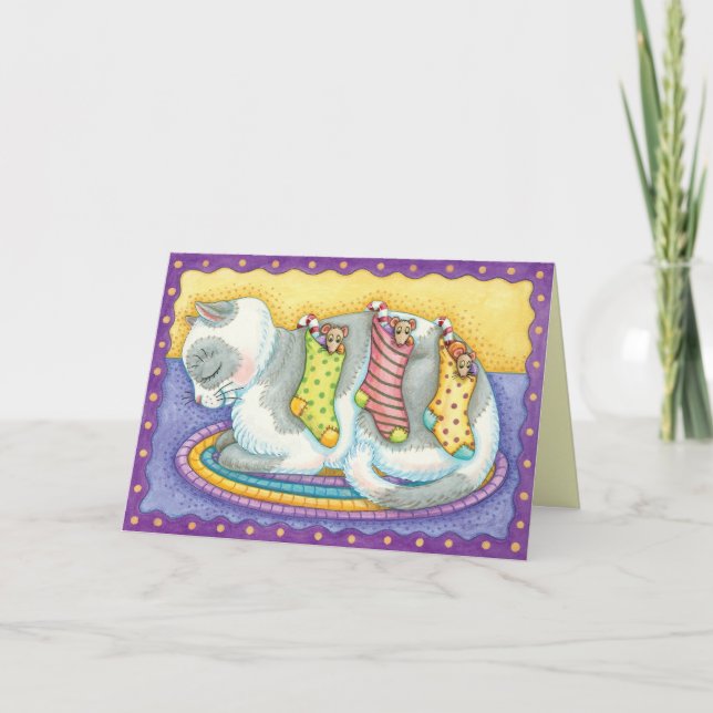 Cute Kitten Christmas Card (Front)