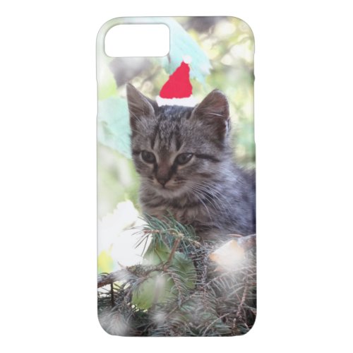 Cute Kitten Christmas  iPhone 87 Barely There iPhone 87 Case