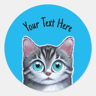 Cute Kitten Classic Round Sticker
