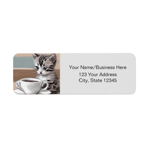 Cute Kitten Coffee Label