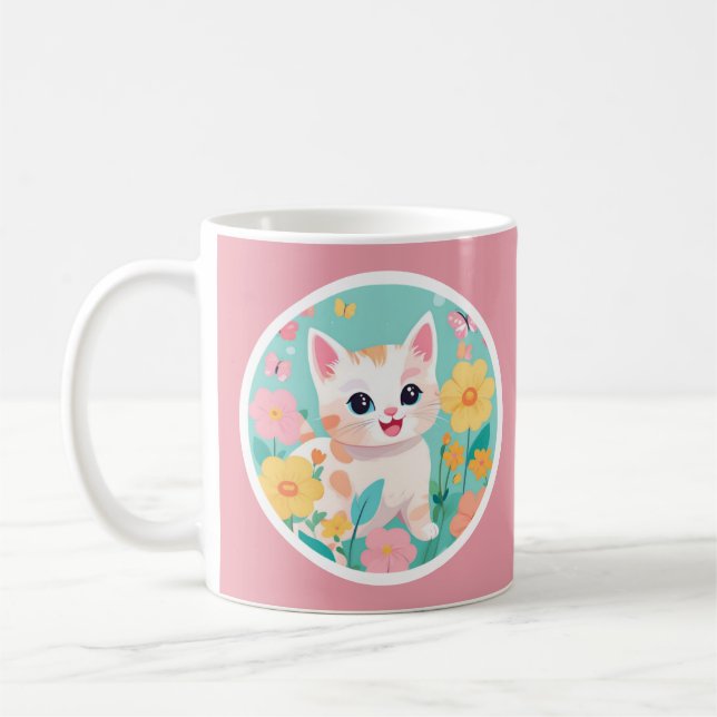 Cute Kitten Coffee Mug (Left)