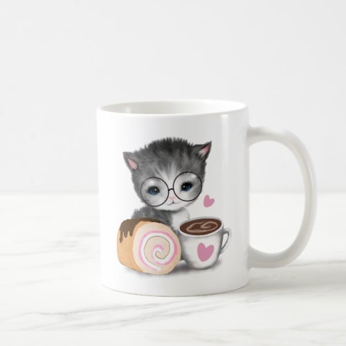 Cute Kitten Coffee Sweet Cake Mug