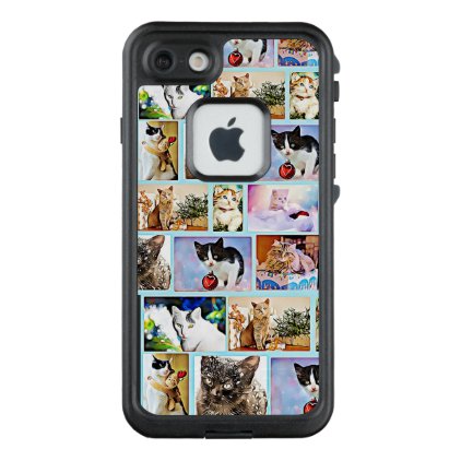 Cute Kitten Collage Christmas Blue Cell Phone Case