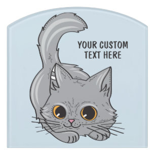 Cute Kitten custom name & color Door Sign