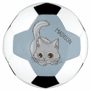 Cute Kitten custom name & color soccer ball