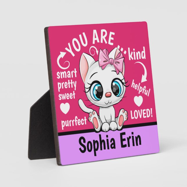 Cute Kitten Customized Gift Plaque (Front)