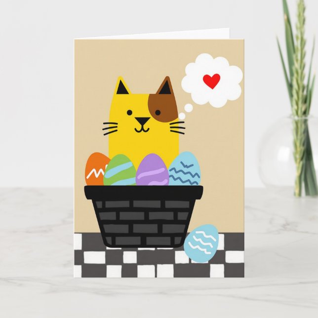 Cute Kitten Egg Surprise Card (Front)