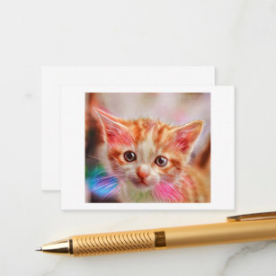 Cute Kitten Face Ginger Cat Enclosure Card