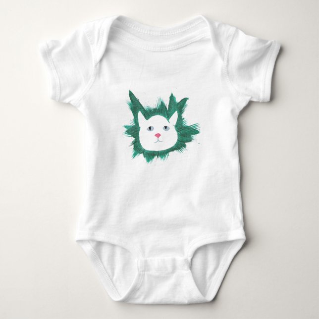 Cute Kitten face in grass tshirt (Front)