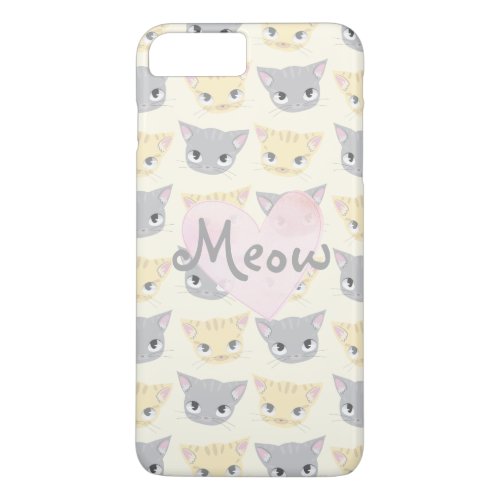 Cute Kitten Face Pattern Meow Case