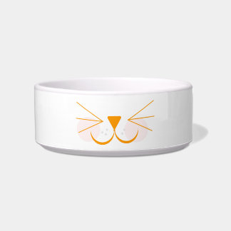 Cute Kitten Face Pink Orange Cartoon Bowl