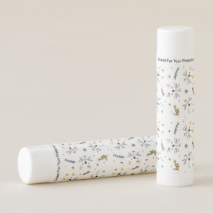 Cute Kitten Faces Illustration Pattern With Text Lip Balm