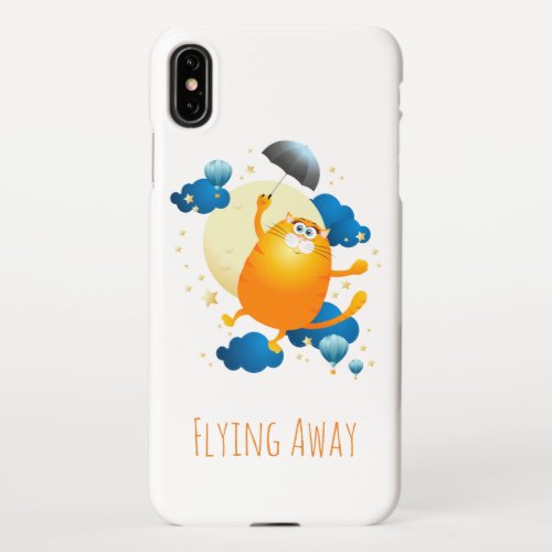 Cute Kitten Flying with Umbrella iPhone XS Max Case