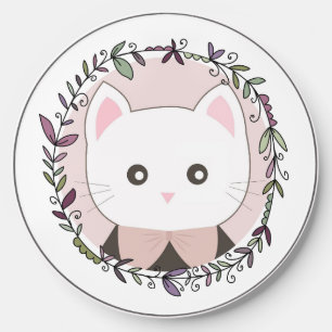Cute Kitten Framed by Flowers Wireless Charger