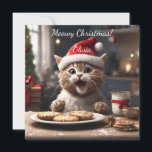 Cute Kitten Funny Santa Cat Christmas  Holiday Card<br><div class="desc">This delightful cute Christmas cat card features a happy, smiling cat eyeing tasty festive pies. Perfect for cat lovers, owners, adults and children, this sweet Meowy Christmas card can be personalized for your family or friends, who’d love to receive this cartoon kitten dressed as Santa Claus. It’s a colorful, funny...</div>