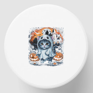 Cute Kitten Ghost Party Pumpkin Cute Halloween Cat Mini Candle Favors