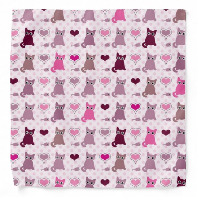 Cute kitten girls pattern bandana (Front)