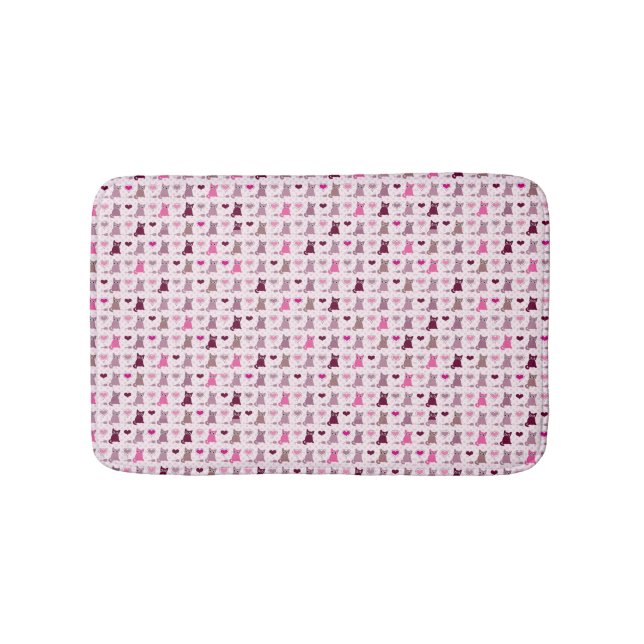 Cute kitten girls pattern bathroom mat (Front)