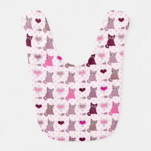 Cute kitten girls pattern bib
