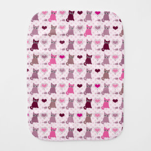 Cute kitten girls pattern burp cloth