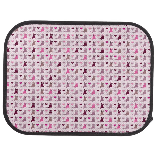 Cute kitten girls pattern car mat (Rear)