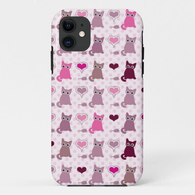 Cute kitten girls pattern Case-Mate iPhone case (Back)