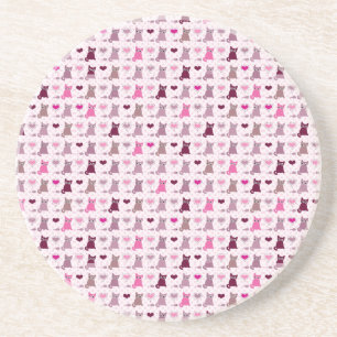 Cute kitten girls pattern drink coaster