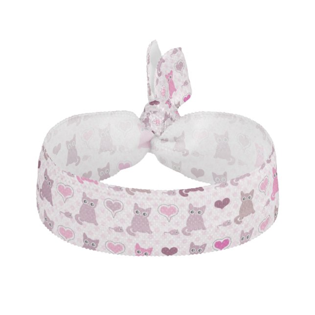 Cute kitten girls pattern elastic hair tie (Front)