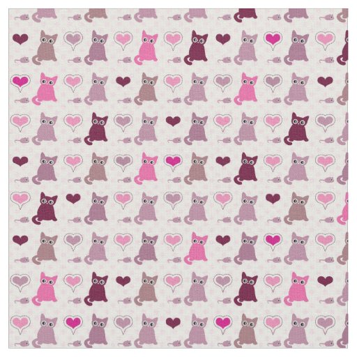 Cute kitten girls pattern fabric