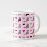 Cute kitten girls pattern large coffee mug