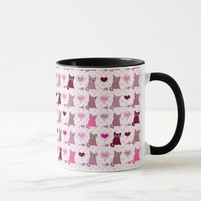 Cute kitten girls pattern mug (Right)