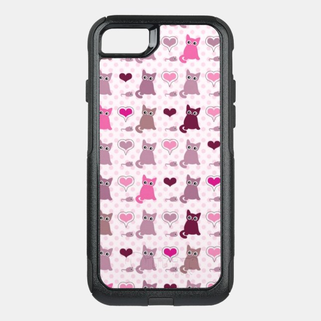 Cute kitten girls pattern otterbox iPhone case (Back)