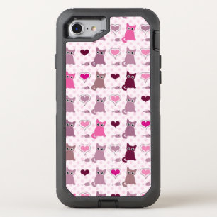 Cute kitten girls pattern OtterBox defender iPhone SE/8/7 case