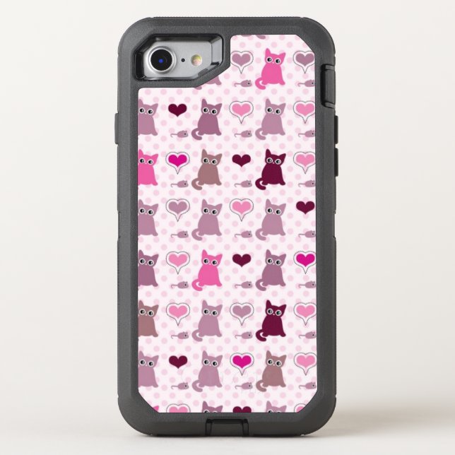 Cute kitten girls pattern otterbox iPhone case (Back)