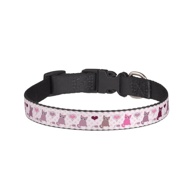 Cute kitten girls pattern pet collar (Front)