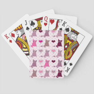 Cute kitten girls pattern poker cards