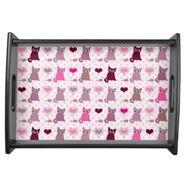 Cute kitten girls pattern serving tray (Front)