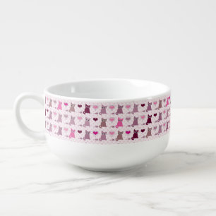 Cute kitten girls pattern soup mug