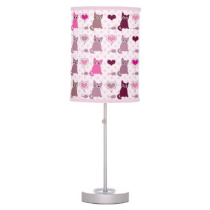 Cute kitten girls pattern table lamp
