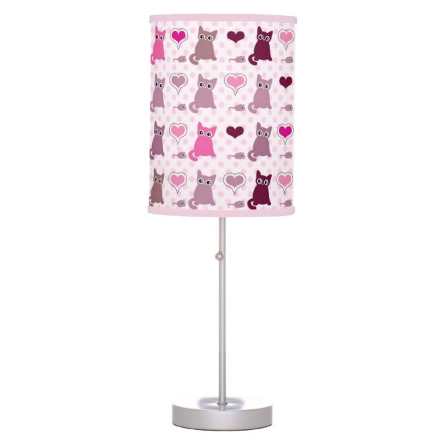 Cute kitten girls pattern table lamp (Front)