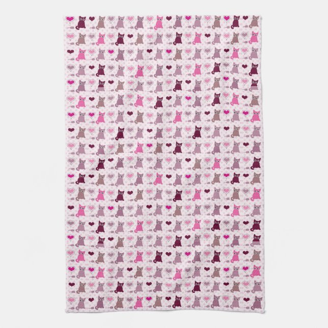 Cute kitten girls pattern towel (Vertical)