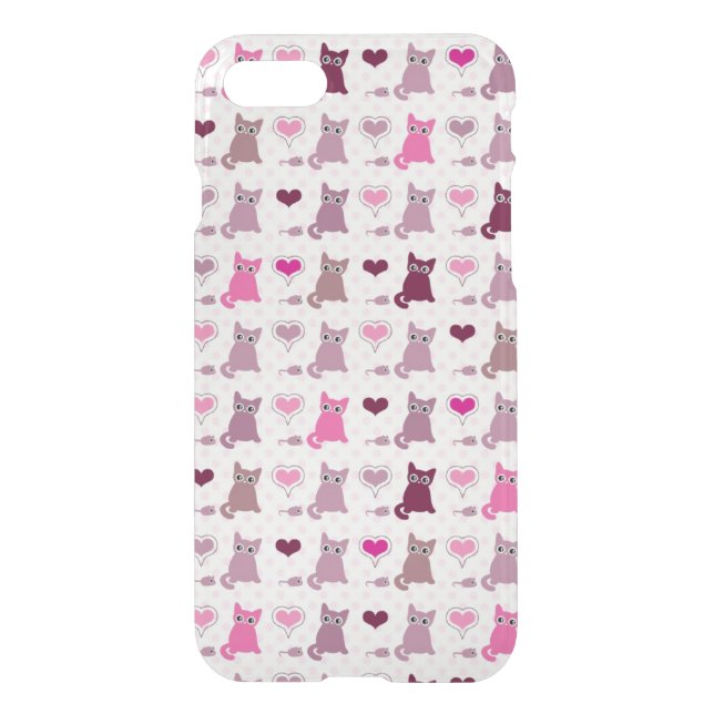 Cute kitten girls pattern uncommon iPhone case (Back)
