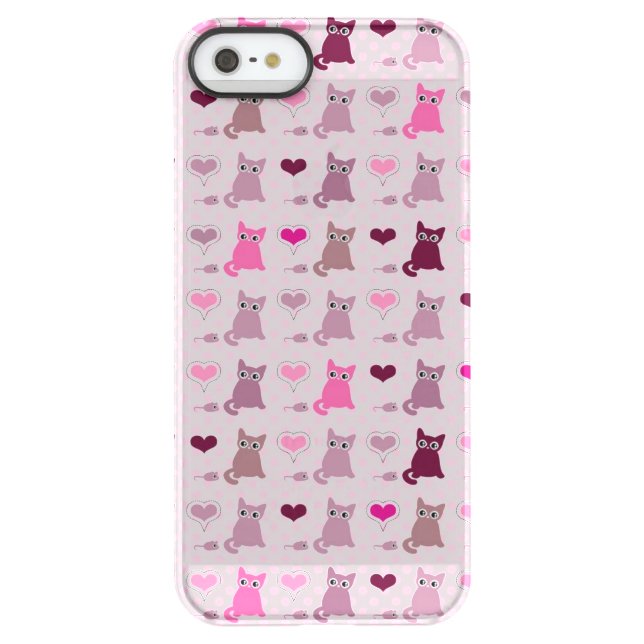 Cute kitten girls pattern uncommon iPhone case (Back)