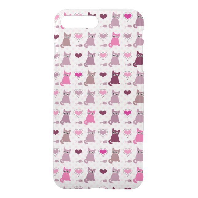 Cute kitten girls pattern uncommon iPhone case (Back)